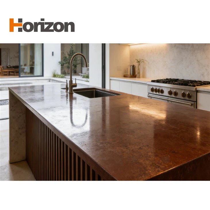 Brown Quartz Jade Countertop Slab For Kitchen high quality